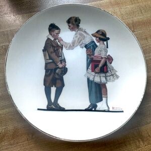 Norman Rockwell Collector Series Off to School Plate